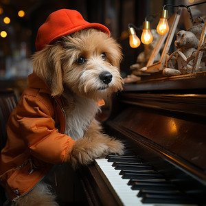 Sacudida Alegre De Cola En Piano Para Perros