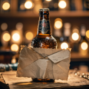 啤酒瓶底的信件折痕