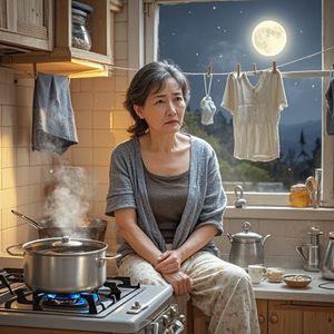 灶台与月光-大脸猫