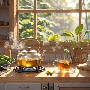 晨光里的暖茶-李