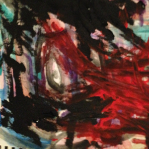 dripping water from a dead river covered by a squirming skull