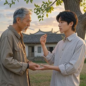 烟递过来的时候-靠着栏杆听雨