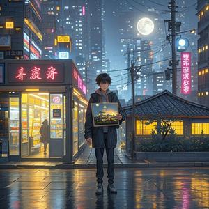 城市霓虹与远方炊烟