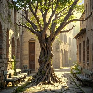 老槐树下的蝉鸣