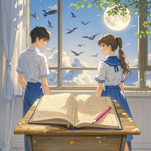 旧课桌的梦月光
