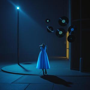 Girl in the blue dress