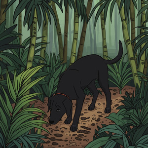 কচু বনে হেগে গেল কালো কুকুরে!