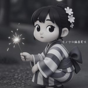 モノクロ線香花火