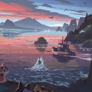 微风卷起的潮浪