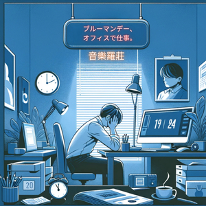 ブルーマンデー、オフィスで仕事。