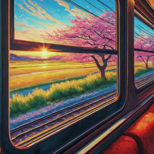 特急列車と流れる景色