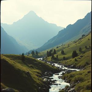 저 멀리 구름 위로 솟은 산 봐라