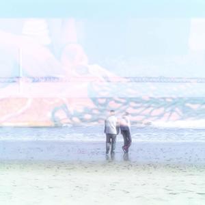 해변에 있던 요가매트 A yoga mat on the beach