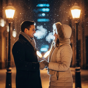 Snowfall Hearts Together