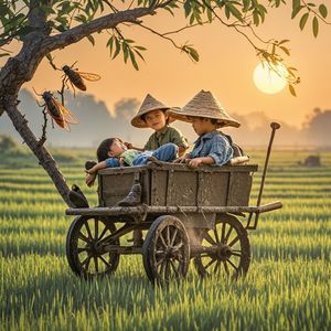 田埂上的拉拉车-泗水