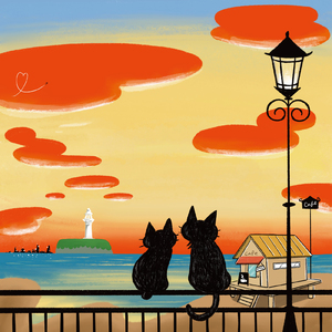 青空に浮かぶハートマークの白い雲