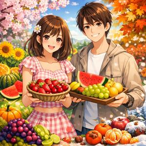 きせつの くだもの ぜんぶ たべてみる