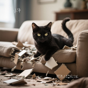 邪恶小猫拆沙发