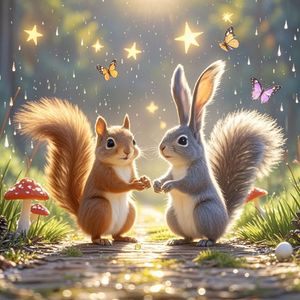 小松鼠和小兔子