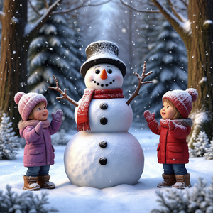 Снеговик и животные