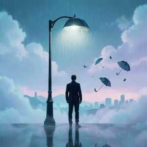 淋雨的人