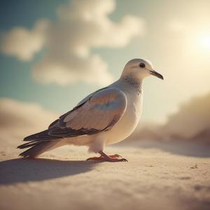 하얀 모래 위에 비둘기 한 마리가 내려앉아 내 마음을 사로잡았습니다. by @soler1211