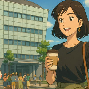 石畳の足音 - 川辺の静けさ