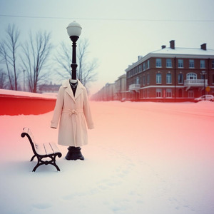 白いベンチコート