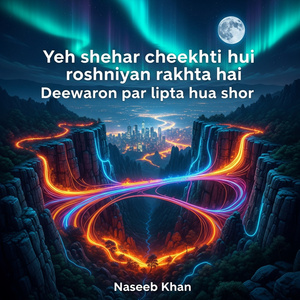 Yeh shehar cheekhti hui roshniyan rakhta hai Deewaron par lipta hua shor