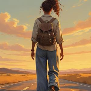 מטיילת במקום