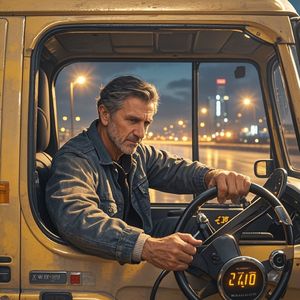 方向盘上的男人