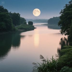 梅溪泛月