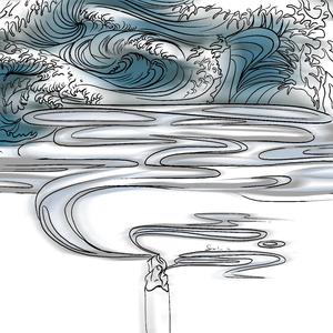 在大海上抽烟的人