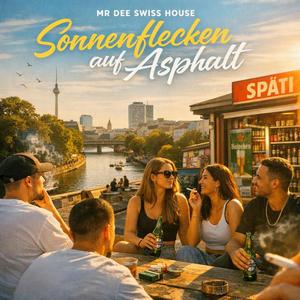 Sonnenflecken auf Asphalt