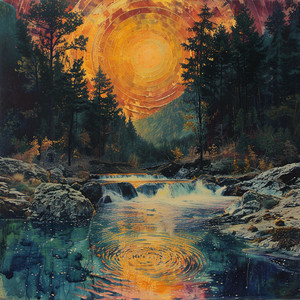 Sereno Espacio De Meditación En Cascada