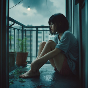 ベランダと雨と君