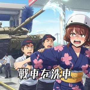 戦車を洗車