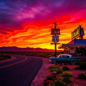 sunset in route 66