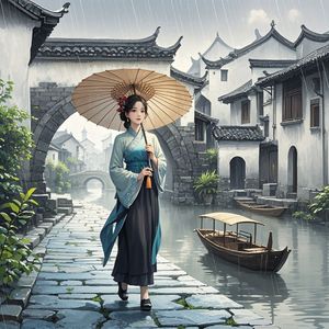 烟雨锁江南_雪落