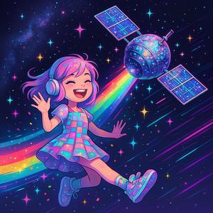 Glitzernder Satellit