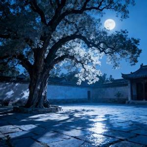 月光落庭院