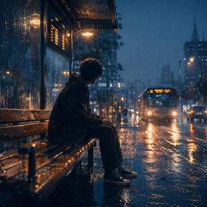 雨宿りのバス停