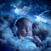 Relaxing Lullaby Piano - Thunder's Caress in Nighttime Sleep