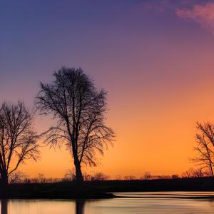 jumping face first into a lake that looks identical to the sky above