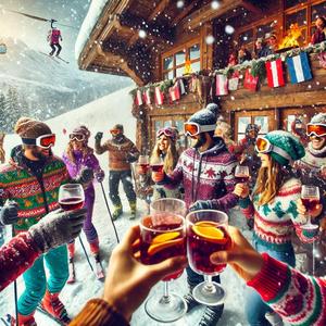 Lass die Skischuh an