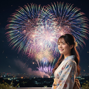 打ち上げ花火の影