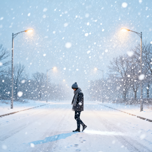大风在刮大雪在下