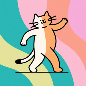 ネコののびのびダンス