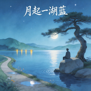 月起一湖蓝