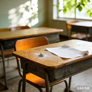 旧课桌的划痕